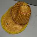 Unisex Bamboo Woven Sun Hat Wide Brim Asian Hat Breathable Pineapple Style Uv Protection Men's Caps for Beach Outdoor Activities Performance (Yellow)