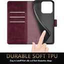 SUANPOT Compatible with G Stylus 5G 2025 Wallet case with RFID Blocking Credit Card Holder,Flip Book PU Leather Protective Cover Women Men for Stylus 5G 2025 Phone case Wine Red