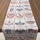 2 x 250th Anniversary Decorations - 250th Anniversary Patriotic Table Runner for 17762026 4th of July Accessories Table Decor Party Supplies for Home Indoor Outdoor