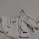 NIKE Dri-FIT Cushion Crew Training Socks (6 Pair) White With Traditional Black Swoosh Logo ADULT LARGE 8-12 UNISEX