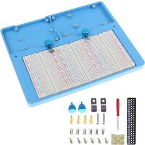 Makeronics 7 in 1 Blue RAB Holder and 3PCS 400 Points Solderless Breadboard | Base Plate with Rubber Feet for Raspberry Pi 4 Model B|3B+/B|2B+/B|Zero |Zero W and Arduino Mega 2560 | Uno R3