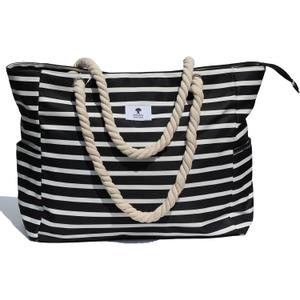 OVERSIZE BEACH BAG Large Tote Bag for Women Waterproof Sandproof with Dry Wet Compartment for Pool Gym Travel
