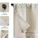 jinchan Valance Curtain Beige Hearthered Farmhouse Light Filtering Double Layer Window Treatment for Living Room Dining Bedroom Kitchen Rod Pocket 18 Inch