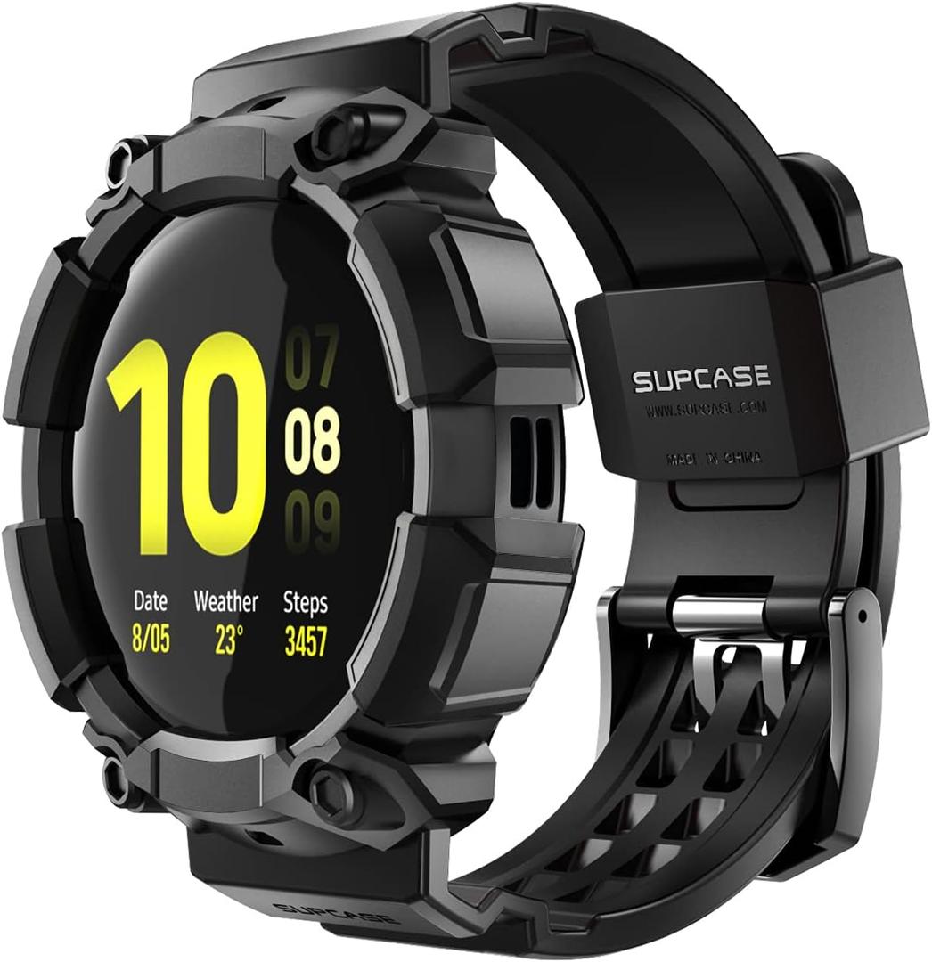 SUPCASE [Unicorn Beetle Pro Series Case for Galaxy Watch Active 2/Galaxy Watch Active [40mm], Rugged Protective Case with Strap Bands for Galaxy Watch Active/Active 2 [40mm] 2019 Release (Black)