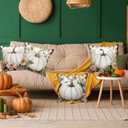 Fall Decorations for Home, Fall Pillow Covers 18x18 Set of 4, Autumn Thanksgiving Decorations and Supplies for Home Sofa Couch Decor