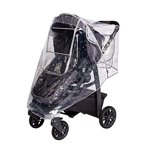 J.L. Childress Deluxe Stroller Rain Cover - Stroller Poncho, Baby Stroller Accessories for Travel, Universal Fit, Lightweight Weather Shield, Protects from Wind & Snow - Single, Pattern
