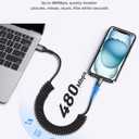 USB to USB C Cable [2Pack 3FT] Coiled USB C Cable Fast Charging 60W, USB A to USB C Cable for CarPlay, iPhone USB C Cable Durable Braided USB C Cord for iPhone 17 16 15 Pro Max/Samsung Galaxy and More