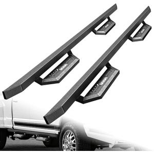 KYX Running Boards & Steps Nerf Bars Compatible with Ford F250 F350 Super Duty Crew Cab 1999-2016, A Pair 6 inch Car Door Side Steps Nerf Bars Truck Boards Step Rails-Silver Logo