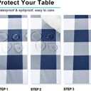 Hiasan Checkered Tablecloth Rectangle - Waterproof and Wrinkle Resistant Table Cloth for Picnic, Dinner and Party, Washable Polyester Fabric, 30 x 60 Inch, Navy Blue and White Gingham Pattern