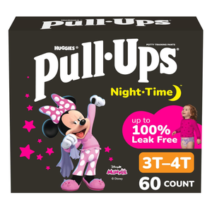 PullUps Girls' Nighttime Potty Training Pants, Training Underwear, 3T4T (3240 lbs), 60 Ct