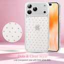 NITITOP Compatible with iPhone 17 Pro Case Cute Clear Polka Dots Design for Women Girls Large Window Full Camera Protection Soft TPU Shockproof Protective Cover - Orange