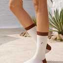 2 x loomdale comfort coffee socks for hiking running everyday wear (US, Numeric, 5, 11, Regular, Regular, Ivory White)