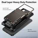 Vofolen for Samsung Galaxy S25 Edge Case Wallet with Card Holder Dual Layer Heavy Duty Shockproof Hidden Flip 4-Card Slots Large Storage Protective Galaxy S25 Edge Wallet Case for Women Men, Gun Metal