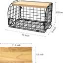 2 Set Stackable Wire Basket with Openable Top, Kitchen Counter, Pantry Organizer and Storage Produce Onion Potato Fruits Vegs Bread Food Snack Spice Organizing Bin for Cabinet Shelf Countertop Floor, 12"D x 9"W x 8.45"H