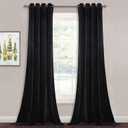 StangH Black Blackout Velvet Curtains 84 inches Long - Grommet Thermal Insulated Curtain Panels Chill Resist Keep Warm for Living Room, Black, W52 x L84 Inches, 2 Pieces