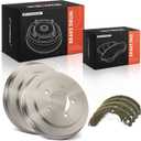 A-Premium 10.55 inch (268mm) Rear Brake Drums + Ceramic Shoes Set Compatible with Select Jeep, Dodge and Chrysler Models - Compass 2009-2017, Patriot 2008-2017, Caliber, Avenger, Sebring, 6-PC Set