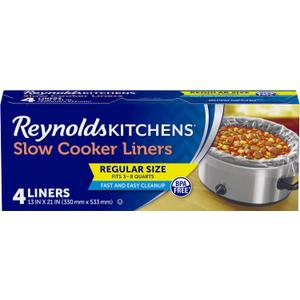 Reynolds Kitchens Slow Cooker Liners, Regular (Fits 3-8 Quarts), 4 Count (Pack of 12), 48 Total