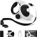 16Ft Retractable Dog Leash with LED Light, Heavy Duty Dog Leash for Small, Medium & Large Dogs Up to 66lbs, 360 Tangle-Free, Dispenser and Poop Bags