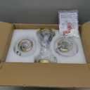 KUZZULL Wall Sconces Set of Two Plug in Wall Sconces Brushed Brass Gold Wall Lamp with Cord Wall Sconce Plug in with Globe White Glass Shade Sconces Set of 2 Wall Light Sconce