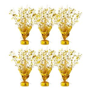 DIY Metallic Foil Spray Centerpiece Star Table Decoration, Gold Centerpieces for Tables Wedding Birthday Anniversary Graduation Christmas New Year Party Supplies Decor (6pc Gold)
