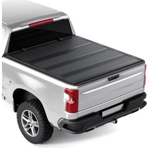 Hard Low Profile Quad-Fold Aluminum Truck Bed Tonneau Cover Compatible with 2019-2026 Chevy/GMC Silverado/Sierra, Works w/MultiPro/Flex Tailgate 6' 7" Bed (79.4")