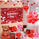 Decoracion De San Galentin: Galentines Photo Props Include Galentines Day Backdrop Heart Balloons Teddy Bear Balloons Garland for Galentines Day Room Decorations