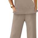 XIEERDUO Summer Outfits for Women Two Piece Lounge Brown 3XL