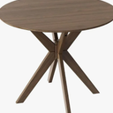 CModern Round Wood Dining Table 35'' W/ Solid Wood Legs& Base
