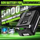 60V 5.0Ah Replacement for Greenworks Pro 60V Battery LB60A03 LB60A02 LB60A00, Compatible with 75+ Greenworks 60Volt Cordless Power Tool