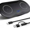 40W Wireless Charging Pad, Dual 20W Fast Wireless Charging Mat for Samsung Galaxy S25,S24,S23/Note 20/10/Buds,15W Wireless Charger Station for iPhone 17 16 15 14 13 8/SE/X/XS (Black)