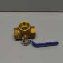 3 Way Valve 1 Inch DN25 Brass Ball Valve T Port T-Type Three-Way Tap Standard Port NPT Female Thread Pipe Valve for Water Oil and Steam
