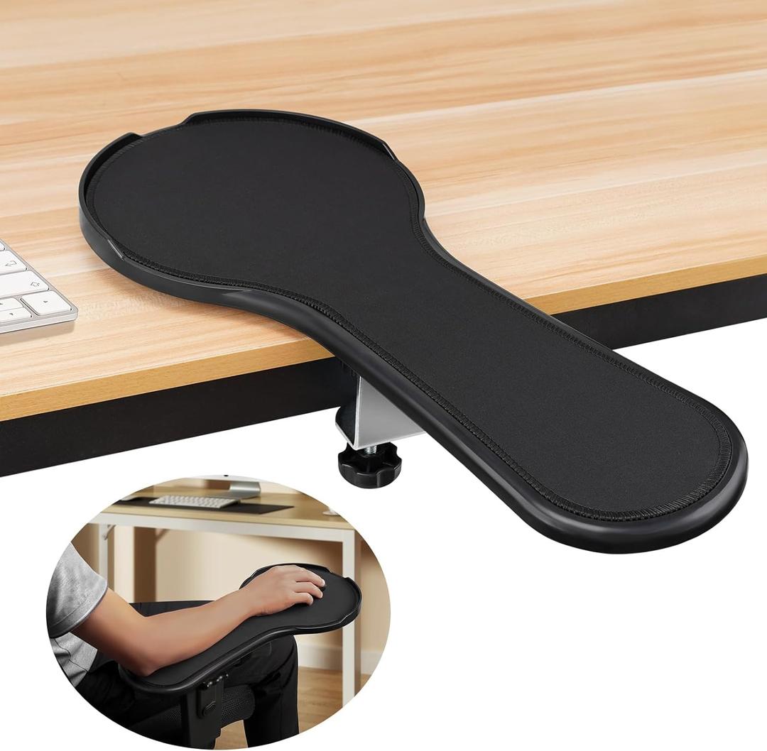 Upgrade Chair arm Mouse pad, Ergonomic Arm Rest Mouse Pads for Chairs and Desk, Adjustable Mouse Tray,Forearms Pressure Relief Computer Desk Extender, Black 