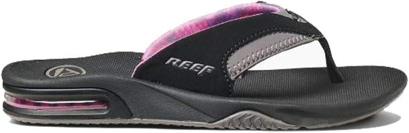 REEF Women's Fanning Bottle Opener Flip Flops (Black) 7