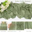 10 Pack Sage Green Cheesecloth Table Runner 6FT Boho Gauze Fabric Table Runner Vintage Rustic Sheer Runners for Wedding Party Bridal Baby Shower Long Table Decorations