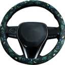 Boho Floral Steering Wheel Cover Auto Steering Wheel Protector, Anti-Slip, Breathable, Absorbing Sweat, Universal Floral Car Accessories 14.515 inch,Fit for Most Car, Trucks, SUV