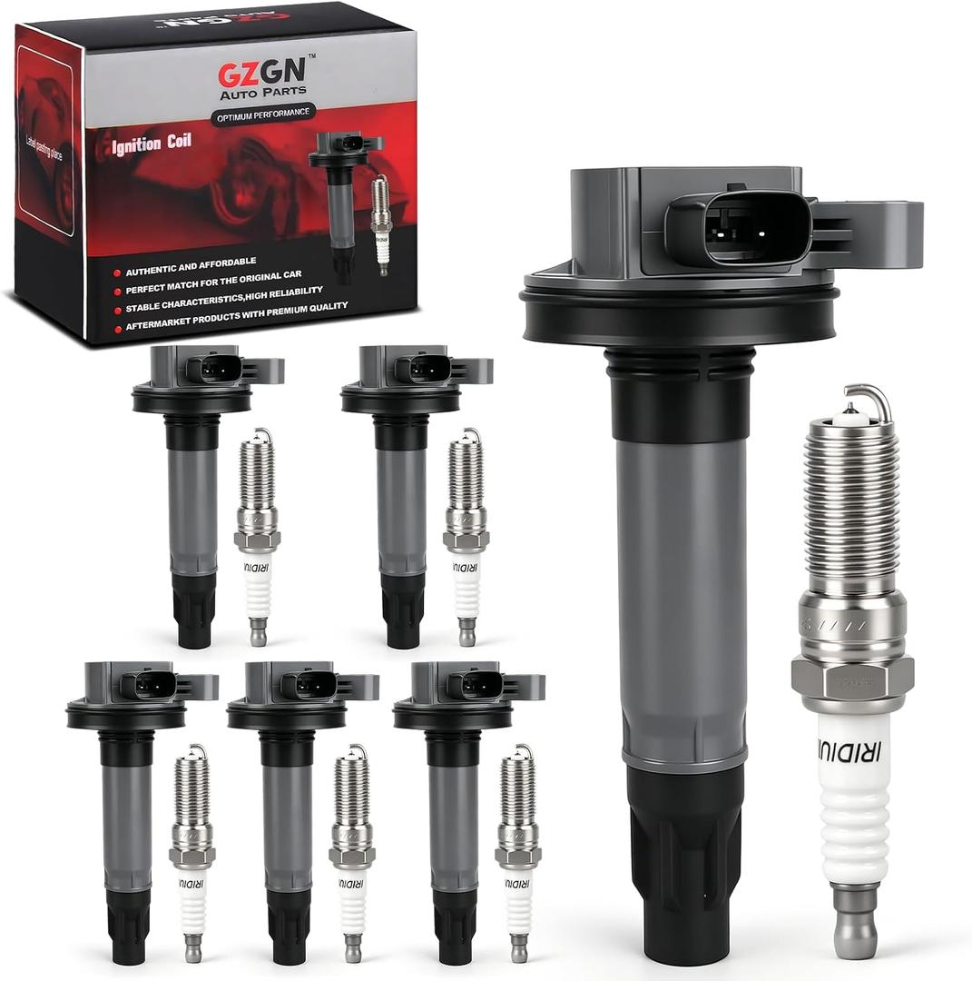 Ignition Coil Pack & Iridium Spark Plugs Compatible with Ford F-150 Edge Explorer Flex Mustang 2011-2017 3.5L 3.7L V6,Lincoln MKS MKT MKX 2013-2016 3.5L 3.7L V6 Replaces#UF553 & SP589
