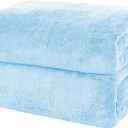 MOONQUEEN 2 Pack Premium Bath Towel Set - Quick Drying - Microfiber Coral Velvet Highly Absorbent Towels - Multipurpose Use as Bath Fitness, Bathroom, Shower, Sports, Yoga Towel (Aquamarine)