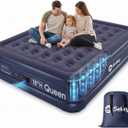Sekey Queen Air Mattress with Built-in Pump, 18" Raised Blow Up Bed | Inflatable Mattress with Anti-Deflation Technology, 3-Minute Inflation, Soft Waterproof Flocked Top, Home & Moving, 660 lb