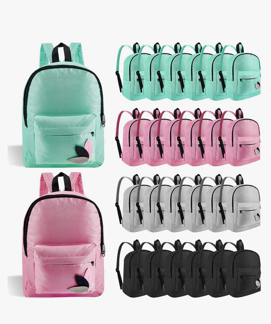Amylove 24 Pcs Classic Backpacks Bulk 14 Inch Back Packs for Boys Girls Assorted Colors Backpack Unisex School Bag Bulk for Daypack (Bright Color)