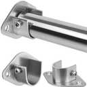 Closet Rod, 17 to 76 Inch Heavy Duty Adjustable Metal Clothing Rack for Hanging Clothes, Closet Poles for Wardrobes, Laundry, Durable Steel, Silver