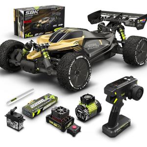 RIAARIO 1/10 Brushless RC Cars, RTR, Beginner, MAX 50+ MPH, Metal Drivetrain, 4WD, Waterproof Electronics, Carbon Fiber, Black, Ages 14+