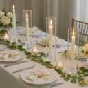 Hurricane Candle Holder Thickened Cylinder Covers 4 Pcs Taper Candle Sticks Holder Glass Tall Candlesticks Holders Centerpiece for Wedding Dining Table