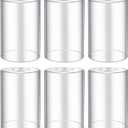 Teenyyou 6 Pcs Clear Glossy Glass Shade Replacements for Pendant Light Fixtures Glass Lamp Shade Cover, 1-5/8 Inch Fitter E26 Base, 4"w x 6"h, Replacement Lamp Globe for Chandelier Wall Sconce