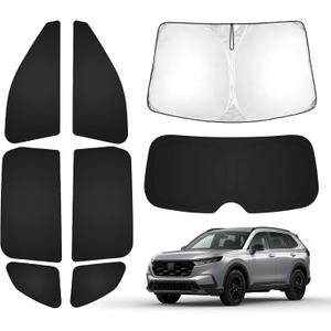 T TGBROS Windshield Sun Shade for Honda CRV 2023-2025 2026 Car Window Shades Thicken UV Block and Blackout Privacy Foldable Sunshades 8PCS Accessories Keep Cool Sun Visor Covers