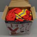 deAO Fireman Costume for Kids Firefighter Dress-Up Toy Set with Accessories Halloween Costumes Pretend Play Toy Gift for Boy (Small(4-6Y), Red)