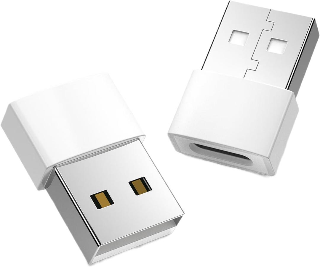 Type C to USB Adapter USB2.0 Male to Type C Female Adapter Enjoy 480mbps Fast Transmission and Safe Charging Adapter