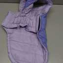 Lelepet Reversible Dog Coat Waterproof Dog Jacket Windproof Puffer Vest for Winter Warm Lightweight Coats for Medium Dogs Adjustbale Hook & Loop Pet Apparel with Leash Hole, French Bulldog, Purple L