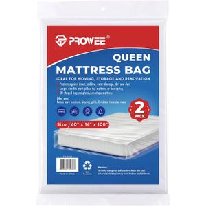2 PK Queen Mattress Bags for Moving Storage,Mattress Bag for Disposal, Mattress Storage Bag Queen Mattress Cover for Moving