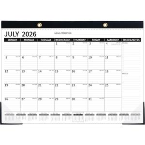 2 x Desk Calendar 2026-2027 – Apr 2026 – Dec 2027, 21 Monthly Desk Calendar, 2026 Large Desk Calendar, 17'' x 12'', 2026-2027 Desk/Wall Calendar with To-do Lists, Desk Pad, Ruled Blocks, Corner Protectors