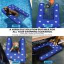 Inflatable Dock Platform, Dog Boat Ramp Floating Non-Slip Oxford and PVC with Lagre Water Ramp for Dogs Pool, Dock, Lake with Traction Rope, Manual Air Pump (4.6ft x 3ft x 6in) L04